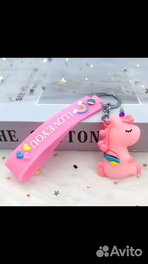 Брелок «Единорожка» (белый, розвый, фиолетовый)