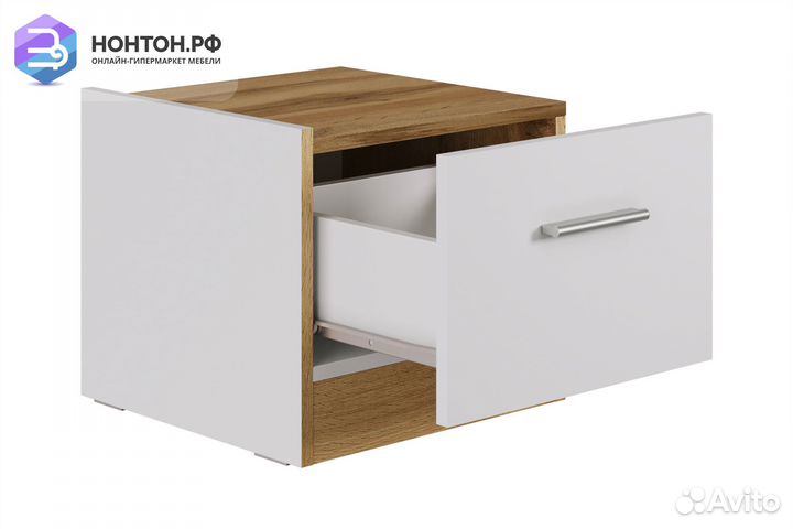Тумба прикроватная Fresco левая белая / дубвотан