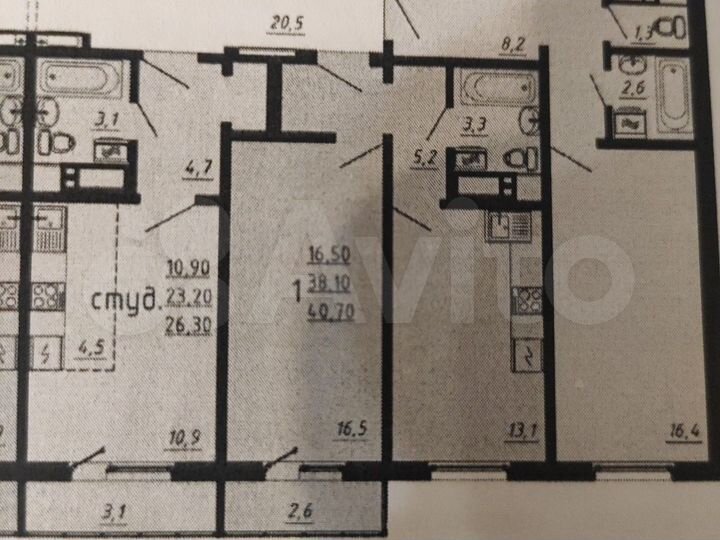 1-к. квартира, 41 м², 2/24 эт.