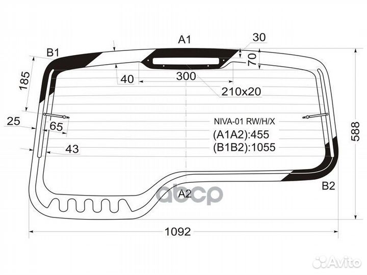 Стекло заднее (Цвет зеленый/ Обогрев) Chevrolet