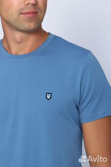 Футболка мужская - голубой №Н-86075. Оптом