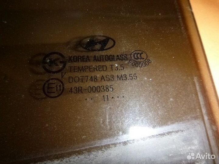 Стекло двери задней левой hyundai santa FE NEW 200