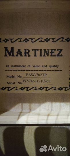 Акустическая гитара Martinez FAV 702TP