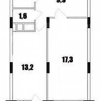 1-к. квартира, 44,9 м², 16/18 эт.