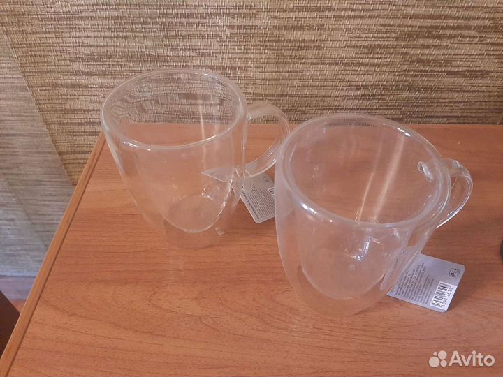 Стеклянная кружка двойное стекло