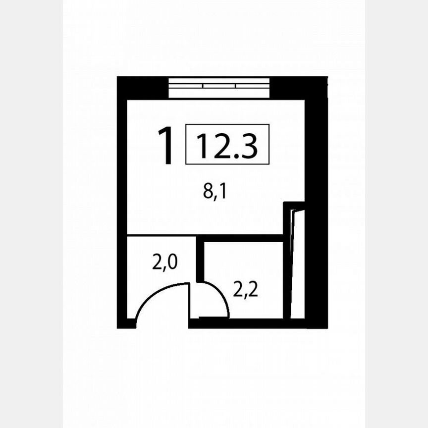 Апартаменты-студия, 12,3 м², 9/9 эт.