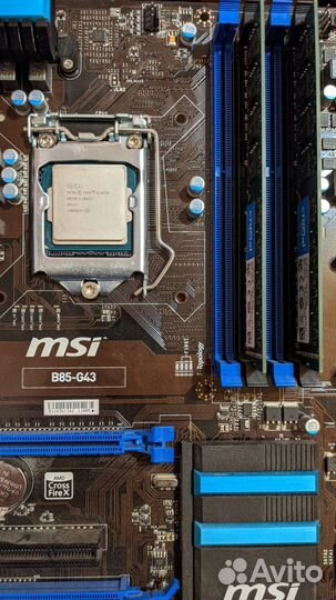 Материнка MSI B85-G43 + I5-4570 + озу 16Gb + кулер