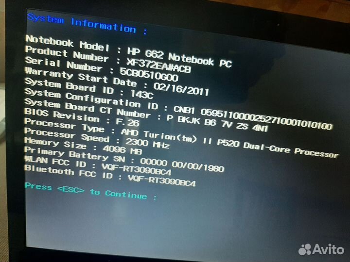 Ноутбук HP G62-a60ER
