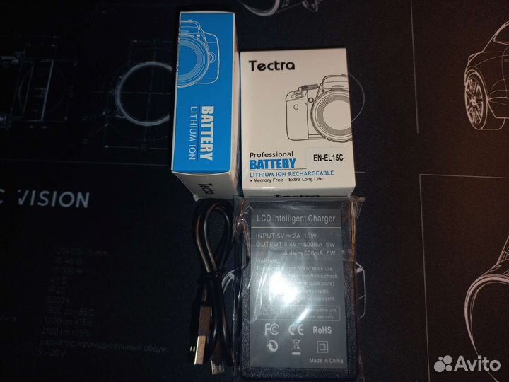 Комплект 2 акб + зарядное EN-EL15 для камер Nikon