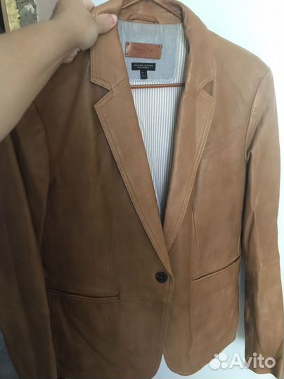 Пиджак натуральная кожа massimo dutti L