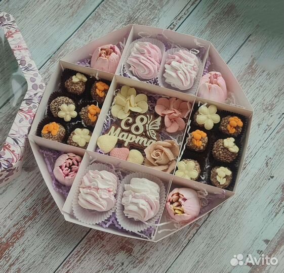 Конфеты, зефир ручной работы подарок на 8 марта