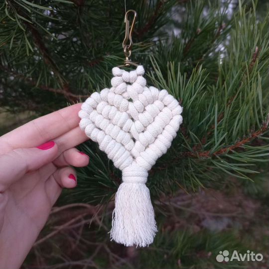 Брелок сердечко хлопок