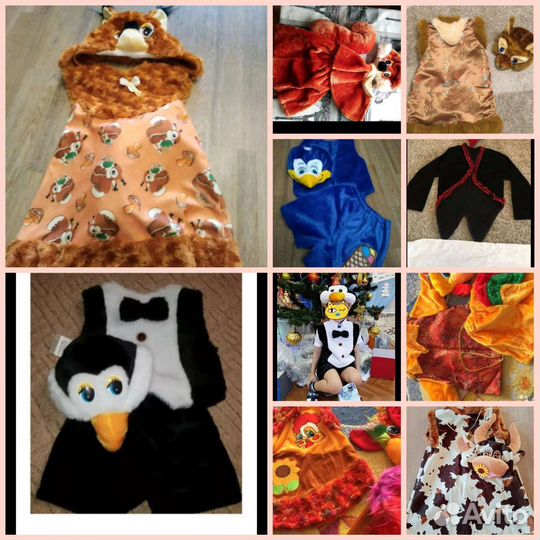 Костюм белочки, петушка, пингвина прокат