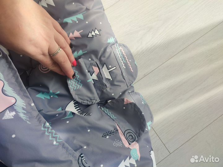 Конверт зимний и рукавицы на коляску