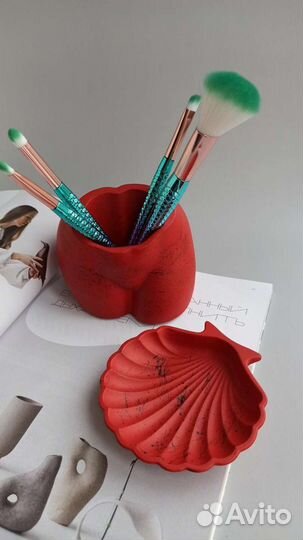 Кашпо из гипса + ракушка в подарок