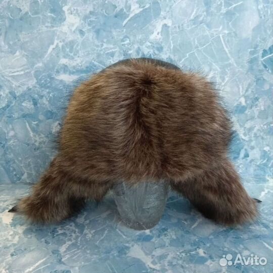 Шапка зимняя мужская натуральный мех и кожа