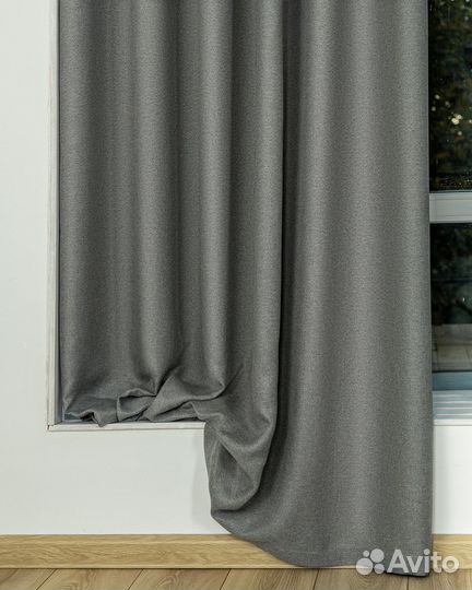 Шторы рогожка Орфей серебро новые на окна пошив