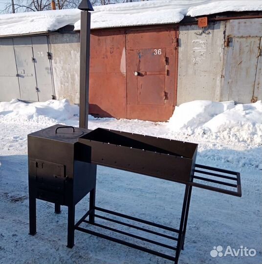 Мангал с печью под казан