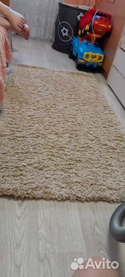 Ковер длинный ворс бежевый
