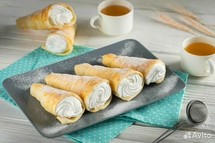 Мини Трубочки с белковым кремом