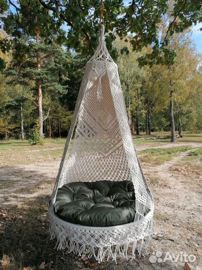 Подвесное кресло шатёр макраме