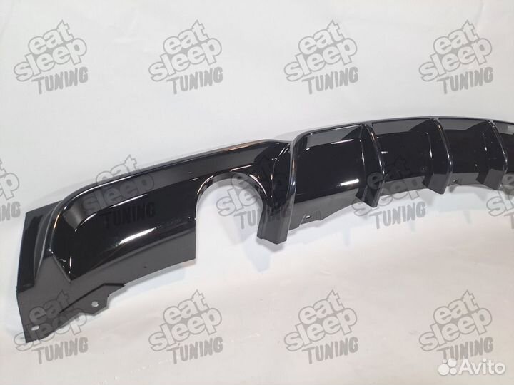 Диффузор BMW F30 1+1 чёрный глянец