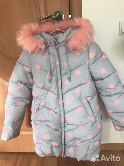 Пуховик для девочки 134 зима