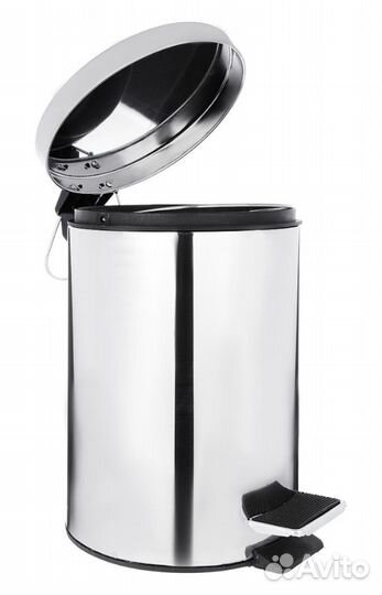 Ведро с педалью для ванной комнаты, 8л, хром, мета