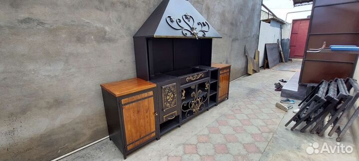 Мангал с навесом в беседку