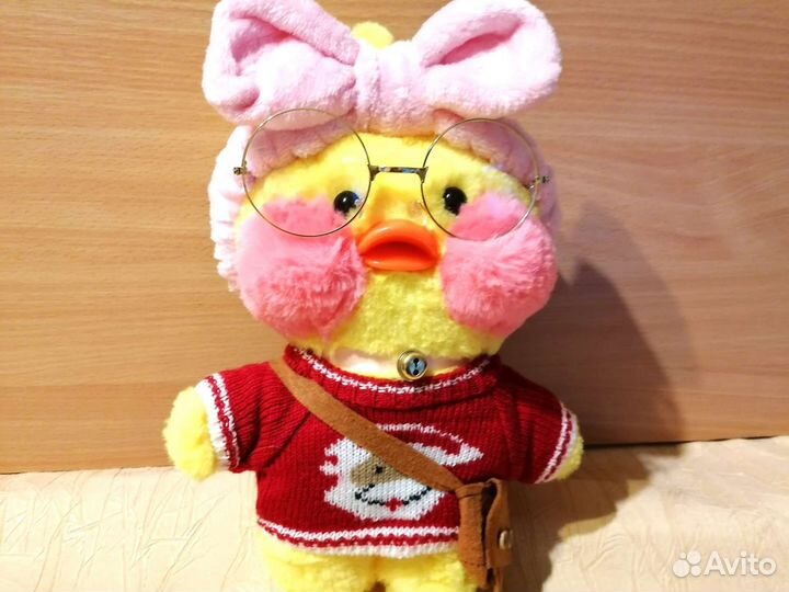 Уточка лалафанфан в очках новая мягкая игрушка