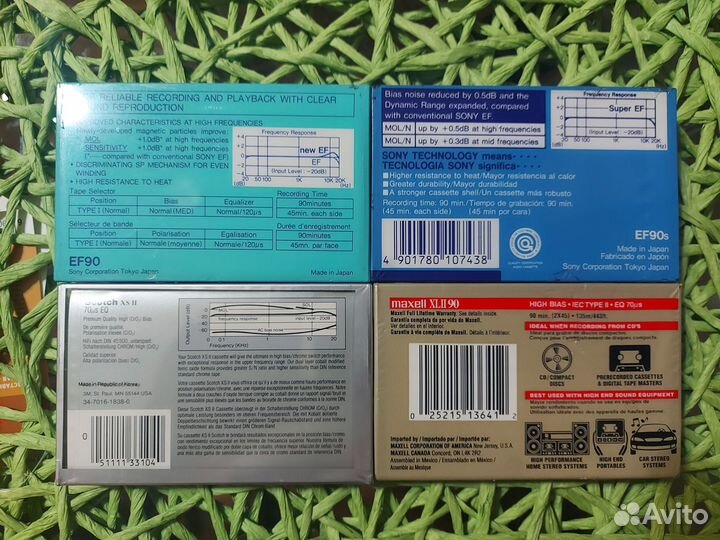 Аудиокассеты новые Sony, Maxell, Scotch