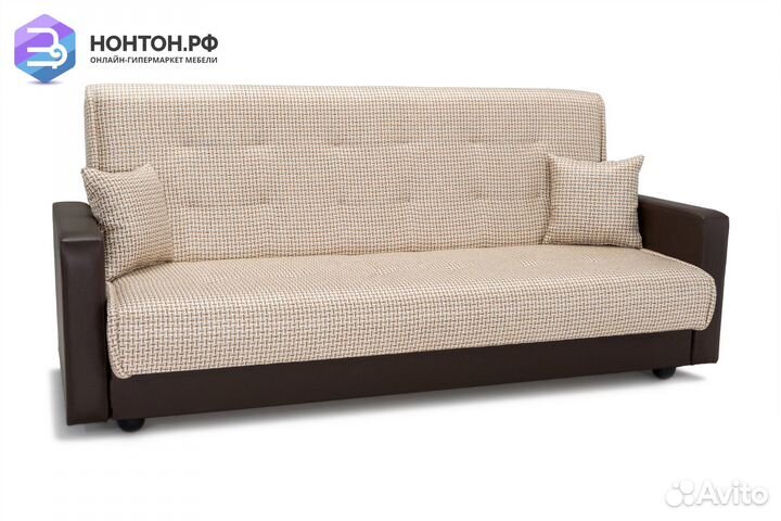 Диван книжка Лондон рогожка микс бежевая