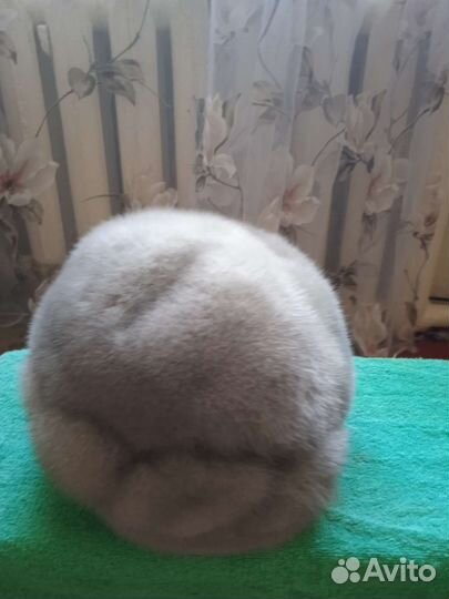 Берет зимний,норковый,голубая норка