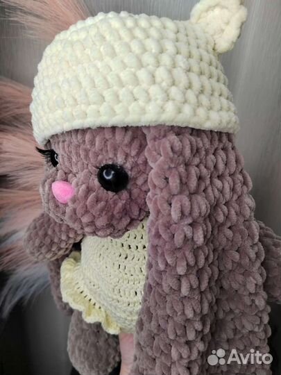 Заяц зайчик зайка Амигуруми ручная работа вязанный