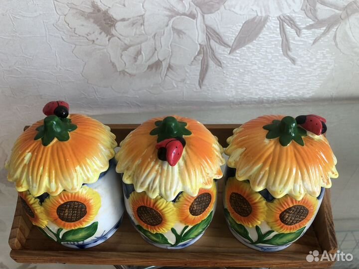 Набор банок для сыпучих продуктов, керамических