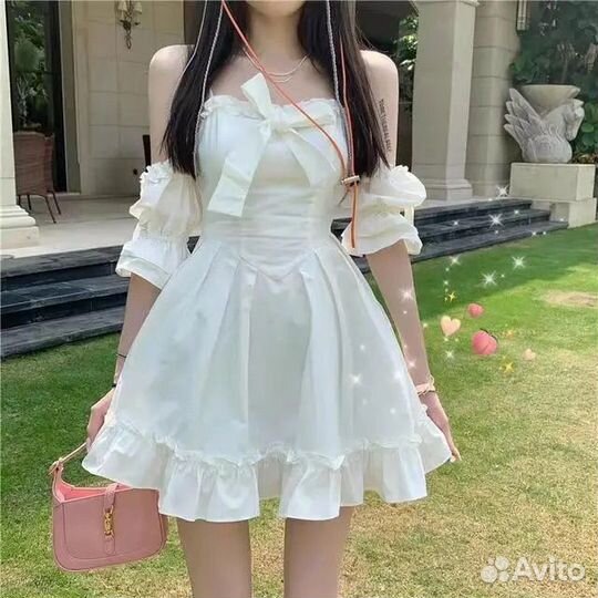 Винтажное белое платье