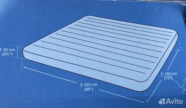 Надувной матрас двухспальный intex 183 на 203 см