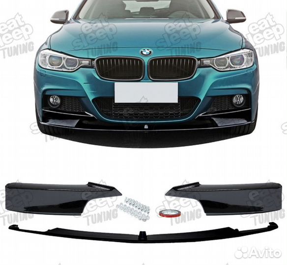 Сплиттер губа BMW F30 M Performance черный глянец