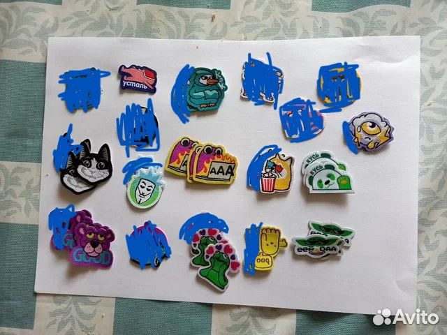 Наклейки Стикерсы из магнита полностью и 12 видов