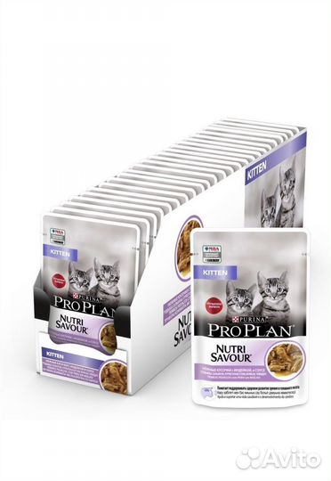 Pro plan влажный корм для котенка 22 паучей