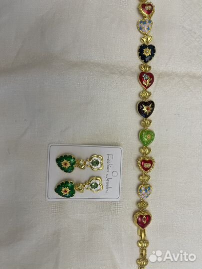 Ожерелье и серьги, бижутерия