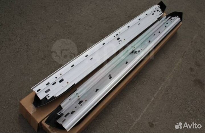 Пороги (подножки) Прадо 120 серые