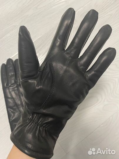 Перчатки мужские кожаные на меху
