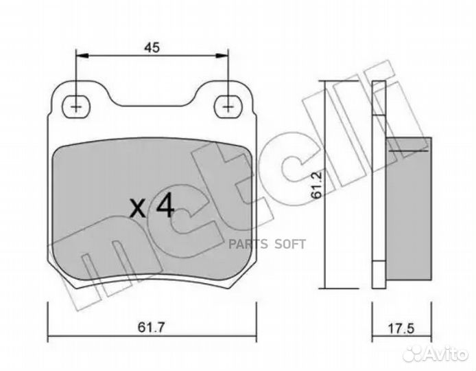 Metelli 22-0275-1 Колодки торм.зад