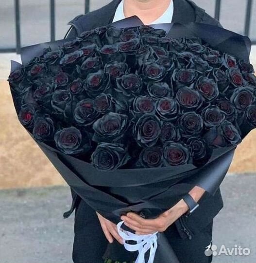 Доставка букетов и цветов. Чёрные розы