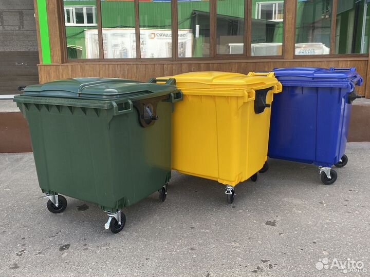 Евроконтейнеры 1100 для мусора с еврозахватом