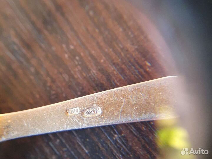 Серебрянная ложка эмаль позолота