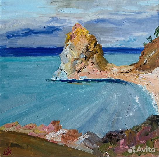 Картина этюд Байкал/ Ольхон/ пейзаж маслом