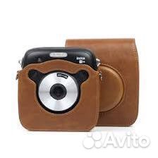Чехол для instax square 10. Коричневый. Зам-кожа