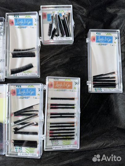 Палетки ресниц для наращивания, пинцет и патчи
